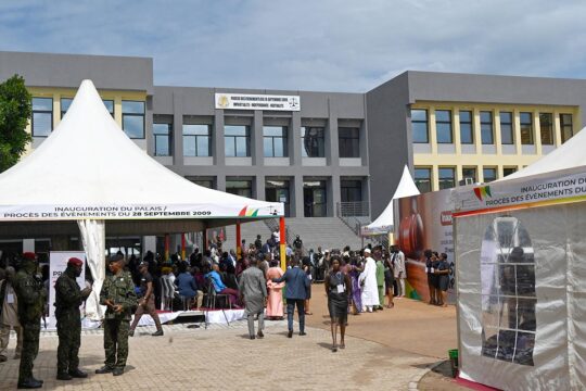 28 September trial in Guinea: following the government's announcement, victims are waiting for ‘reparations’ (financial compensation). Photo: Exterior view of the new courthouse in Conakry at its inauguration on 28 September 2022.